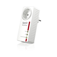Adaptador Powerline AVM - FRITZ! Powerline 1220 - 2 portas LAN Gigabit - Tomada de alimentação integrada - 1200 Mbit/s