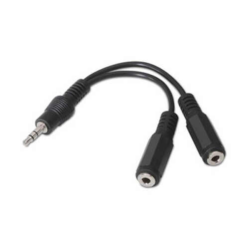 Audio Jack (3.5 mm) Splitter Cable NANOCABLE 10.24.1200 15 cm Black 1