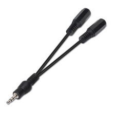 Audio Jack (3.5 mm) Splitter Cable NANOCABLE 10.24.1200 15 cm Black