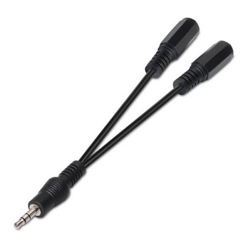 Audio Jack (3.5 mm) Splitter Cable NANOCABLE 10.24.1200 15 cm Black