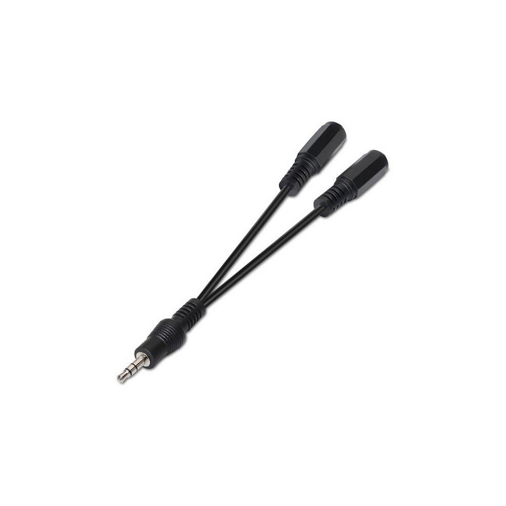 Audio Jack (3.5 Mm) Splitter Cable Nanocable 10.24.1200 15 Cm Black 8433281002920