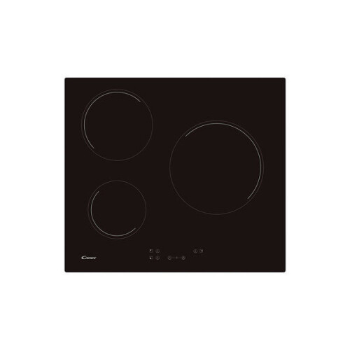 Candy Glass-Ceramic Hob Candy CH63CC 60 cm (3 Zonas de Cocción) Black