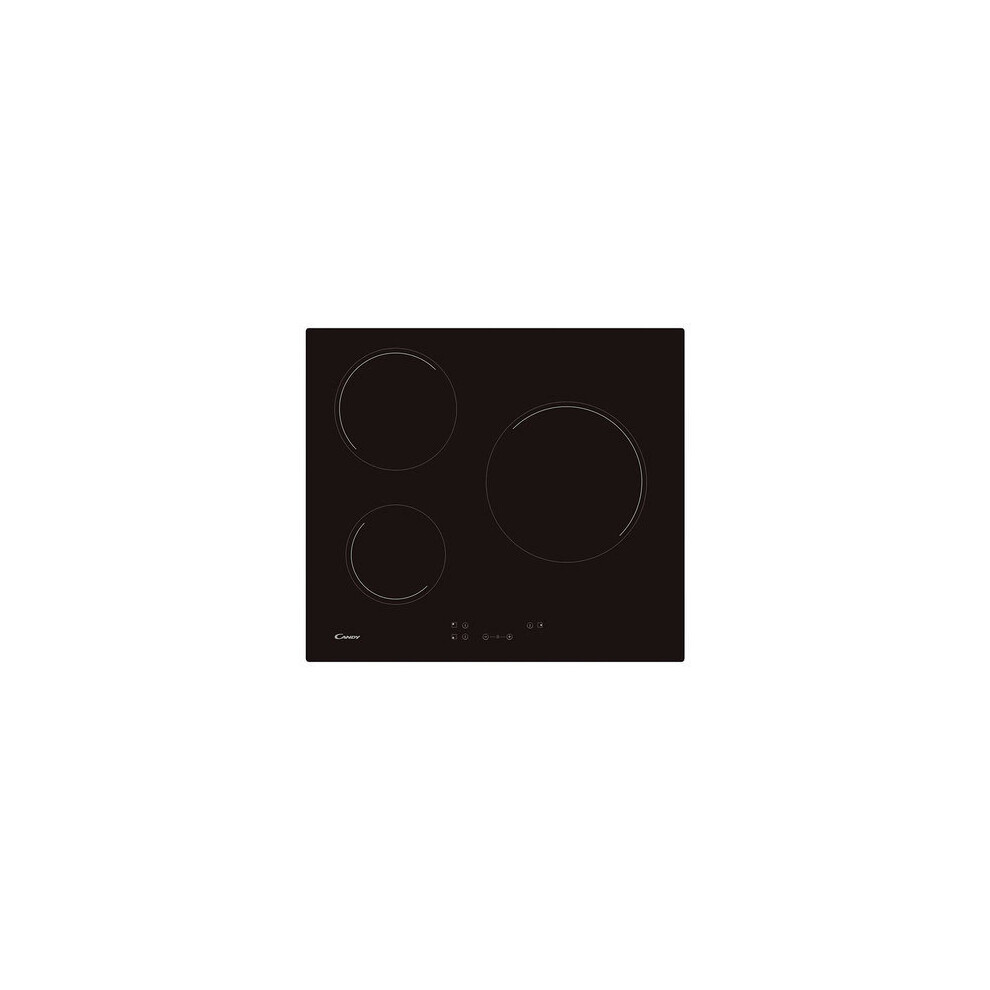 Glass-Ceramic Hob Candy CH63CC 60 cm (3 Zonas de Cocción) Black