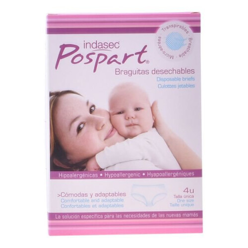 Indasec Pospart Single Size Disposable Panties 4 Units