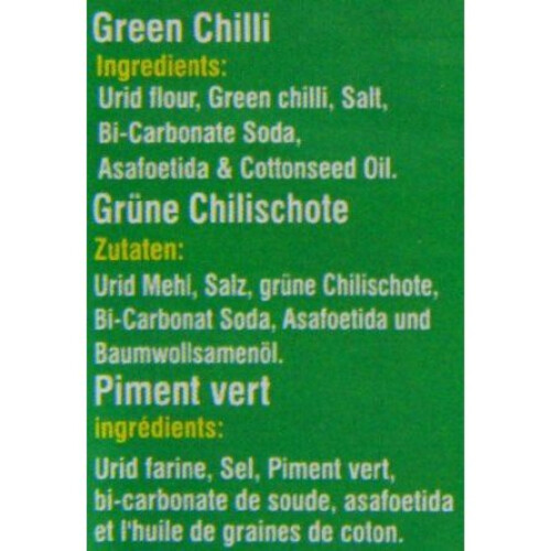 Heera Mini Papad Green Chilli Pack of 5 - 5 x 200g