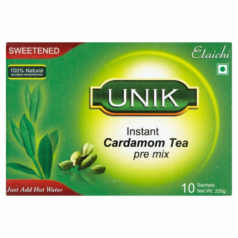 Unik Cardamom Tea Sweetened Pack of 5 -5 x 220g