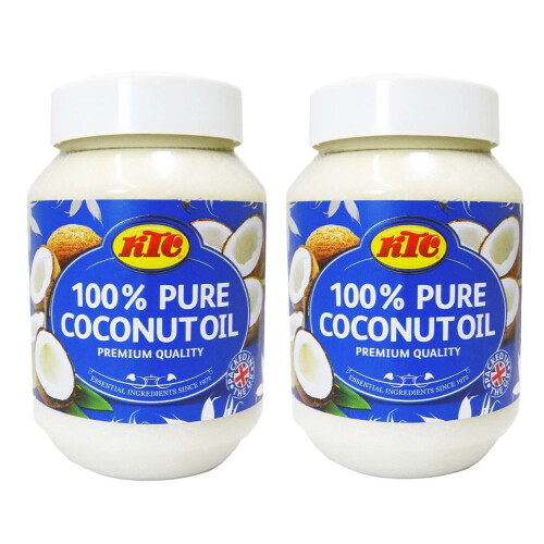 KTC 100% Pure Coconut Oil - Multipurpose, Refined, Non-Hydrogenated 500ml (2-Pack)