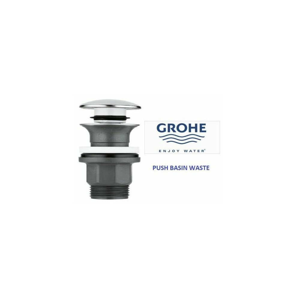GROHE Clicker Pop Up Basin Waste L Mushroom Push Click Clack Slotted