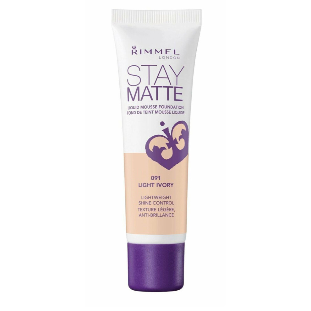 Rimmel London Stay Matte Liquid Mousse Foundation Shine Control 30ml Light Ivory #091