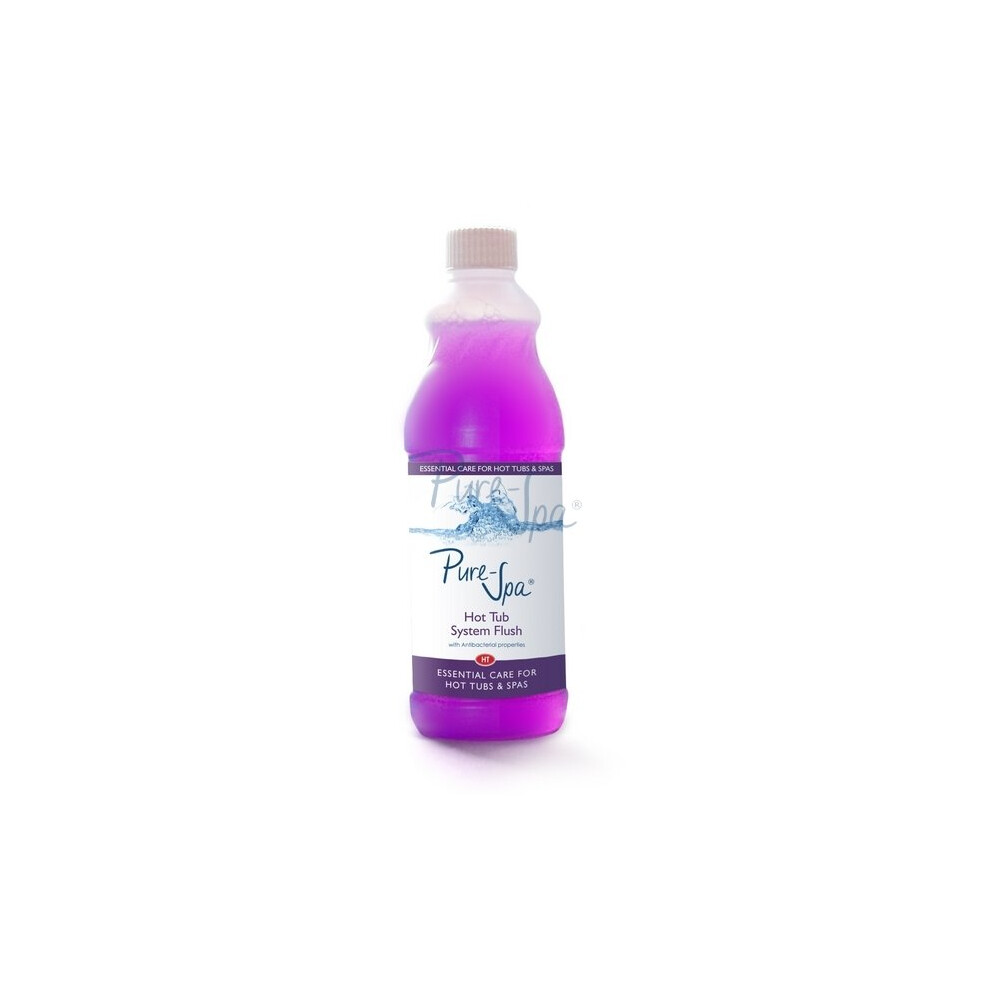Pure-Spa Hot Tub System Flush 500ml – 2-3 applications per 1000L, removes biofilm and hidden bacteria, safe with chlorine/bromine, biodegradable