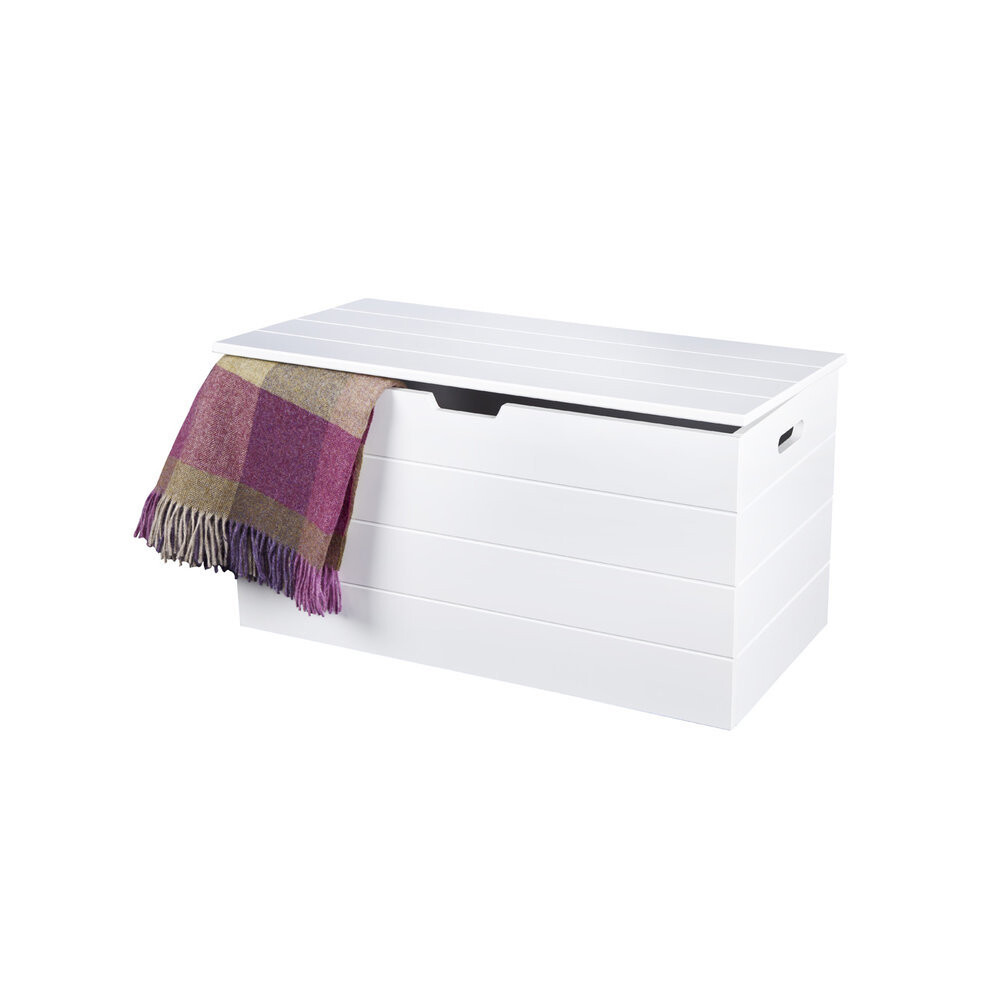 Seaton White Wooden Storage Chest (Blanket Box, Ottoman, Toy Box)