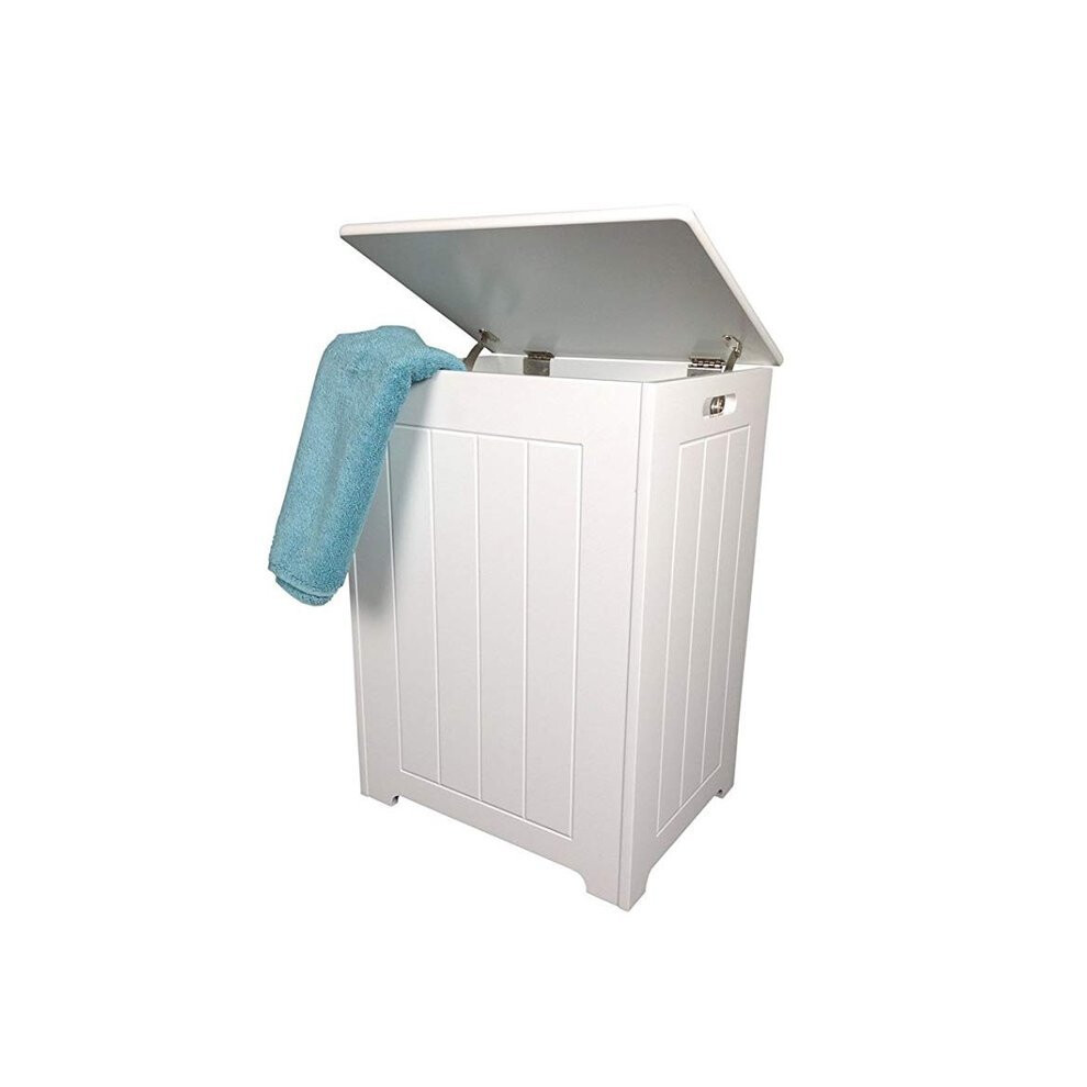 Pendeen White Wooden Laundry Bin / Hamper / Bathroom storage cabinet