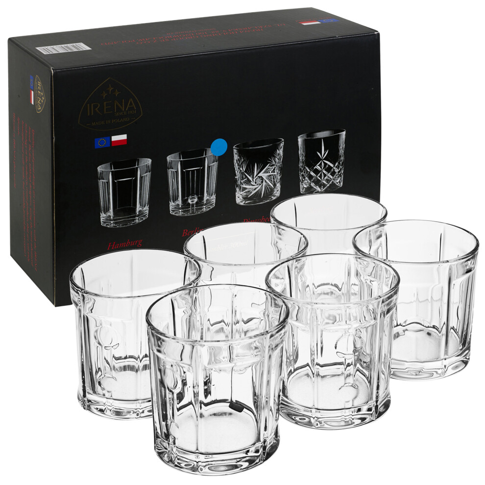 6x Whiskey Drinking Tumbler Glasses Bar Set Gift