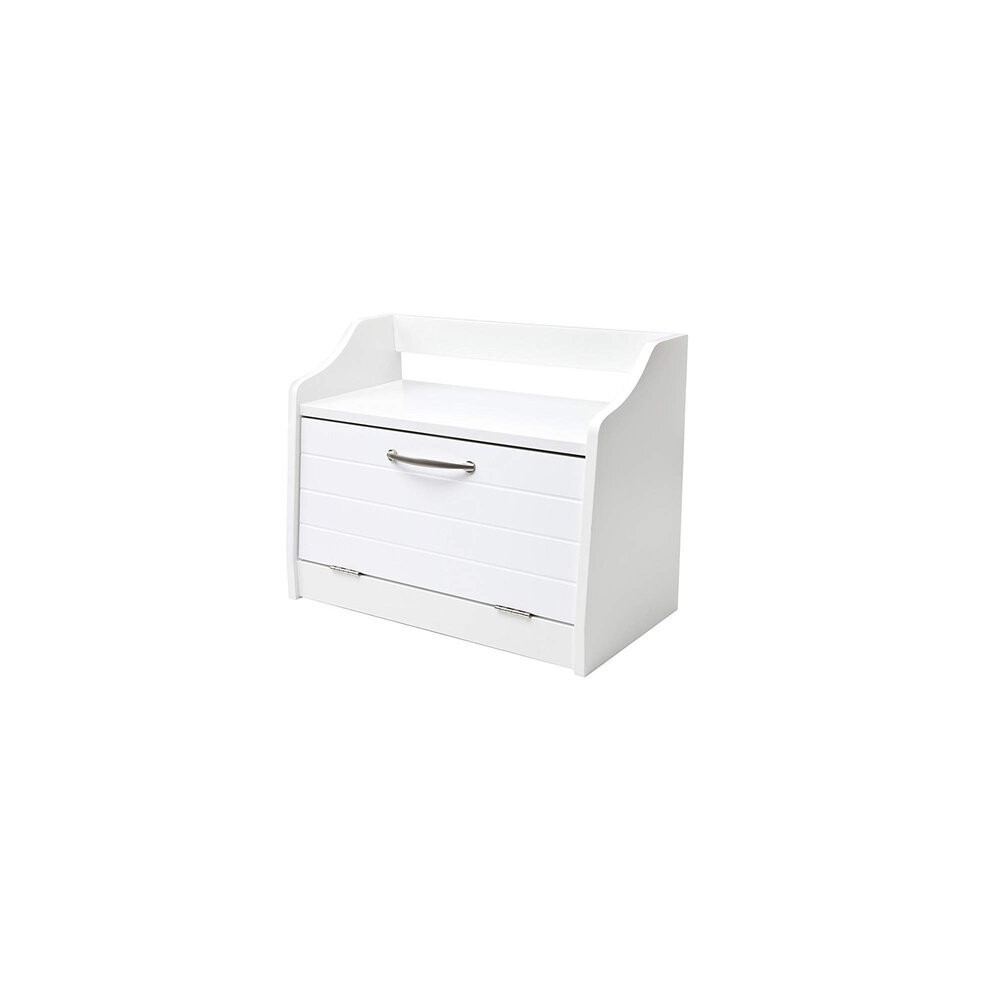 Minack White Wooden Bread Bin - Kitchen Worktop Storage Box