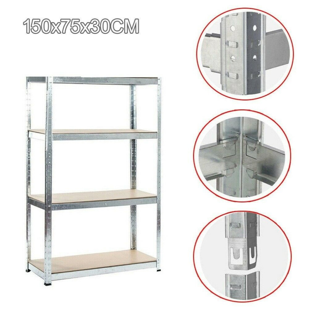 4 Tier Heavy Duty Metal Galvanised Shelving Rack Unit Garage Storage