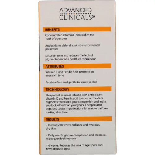 Advanced Clinicals, Serum Witaminy C, Anti-Aging, 1,75 fl oz (52 ml) 1