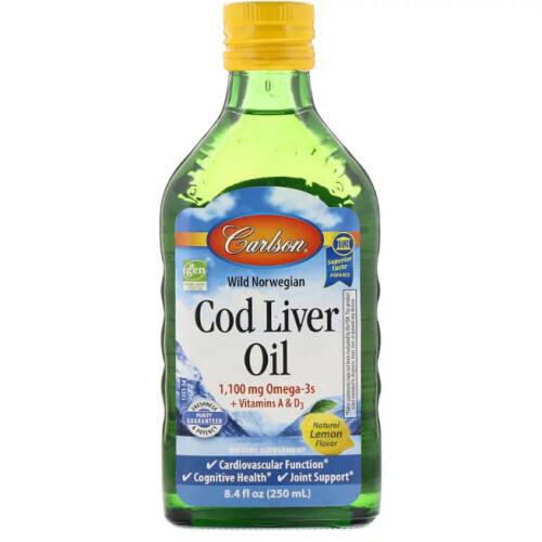 Κάρλσον, Wild Norwegian, Κόδλιβερ Oil, Φυσική Λεμόνι, 8.4 fl oz (250 ml)