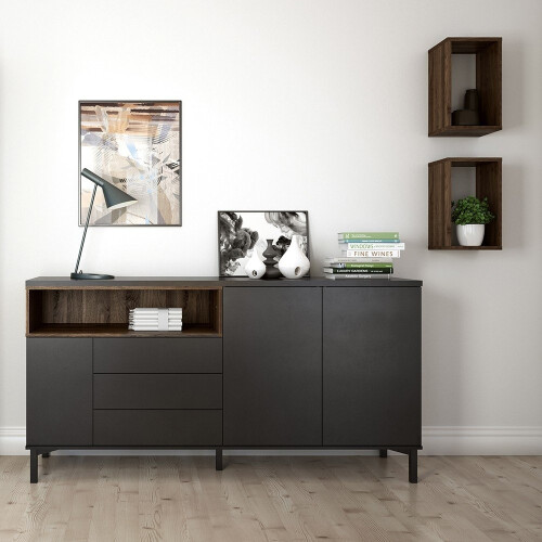 Stylish Walnut Floating, Wall Shelf, Modern Living Home Display unit 1