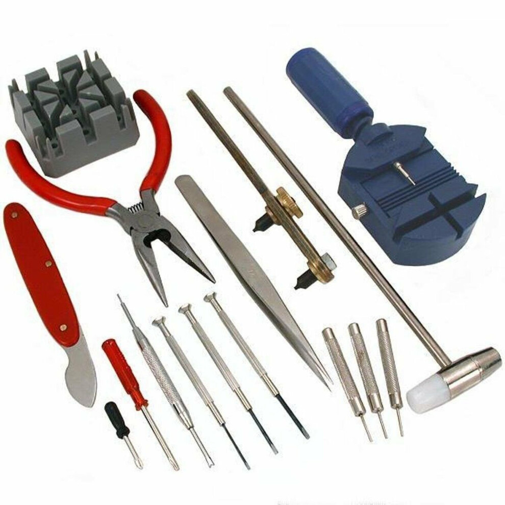 High Quality 16 Piece Watch Repair Tool Kit Set Pin & Back Remover - UK SELLER