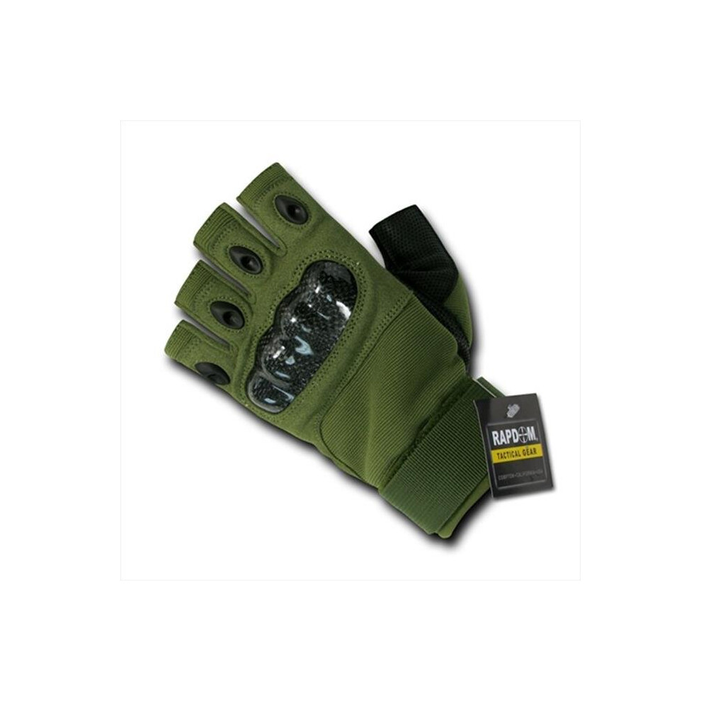 Half Finger Knuckle Glove - Olive Drab, Extra Large Green 747216597824