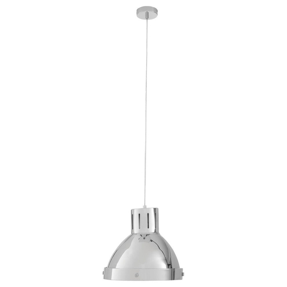 Premier Housewares Light Jasper Pendant Modern Metallic Chrome Finish