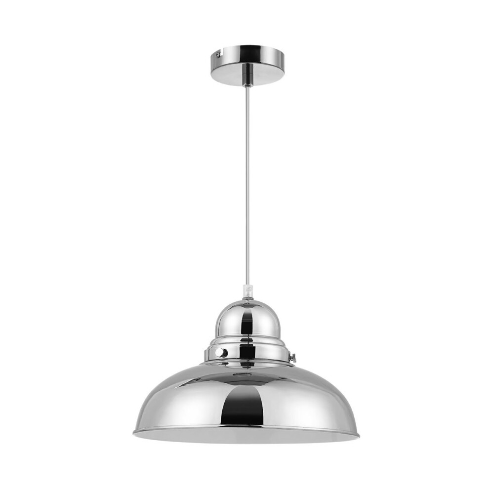 Premier Housewares Light Jasper Pendant Chrome Finish Single Shade