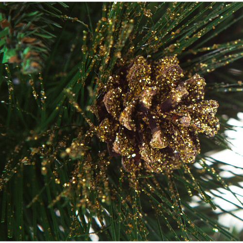 (Gold Pine, 220 cm) DWA LUXURY TRADITIONAL CHRISTMAS TREE Bushy Branches 1