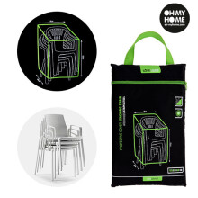 ProGarden Black Outdoor Chair Cover (210D PU-Coated) Water-Repellent & UV-Proof, Fits Stacking Chairs, Includes Carry Bag