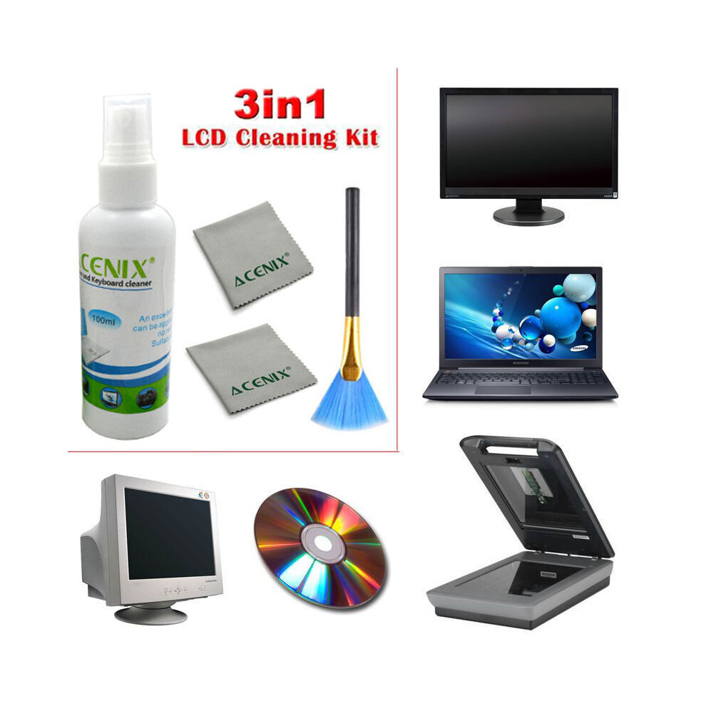 LCD LED TV PC PLASMA HDTV 4K SCREEN CLEANER GLASS PLUS CLEANING CLOTH RRP £20
