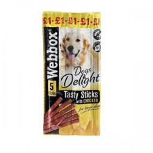 (One Size, Chicken) Webbox Dogs Delight Tasty Sticks For Large Dogs (Pack Of 12)