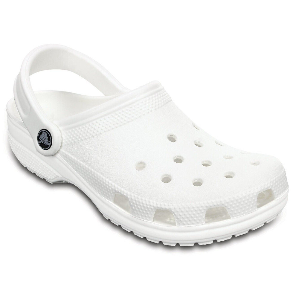 (5 UK, White) Crocs Adults Unisex 10001 Classic Cushioned Clogs