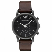 Reloj Emporio Armani Luigi Hombre AR1919 Cronógrafo Esfera Negra Correa Marrón