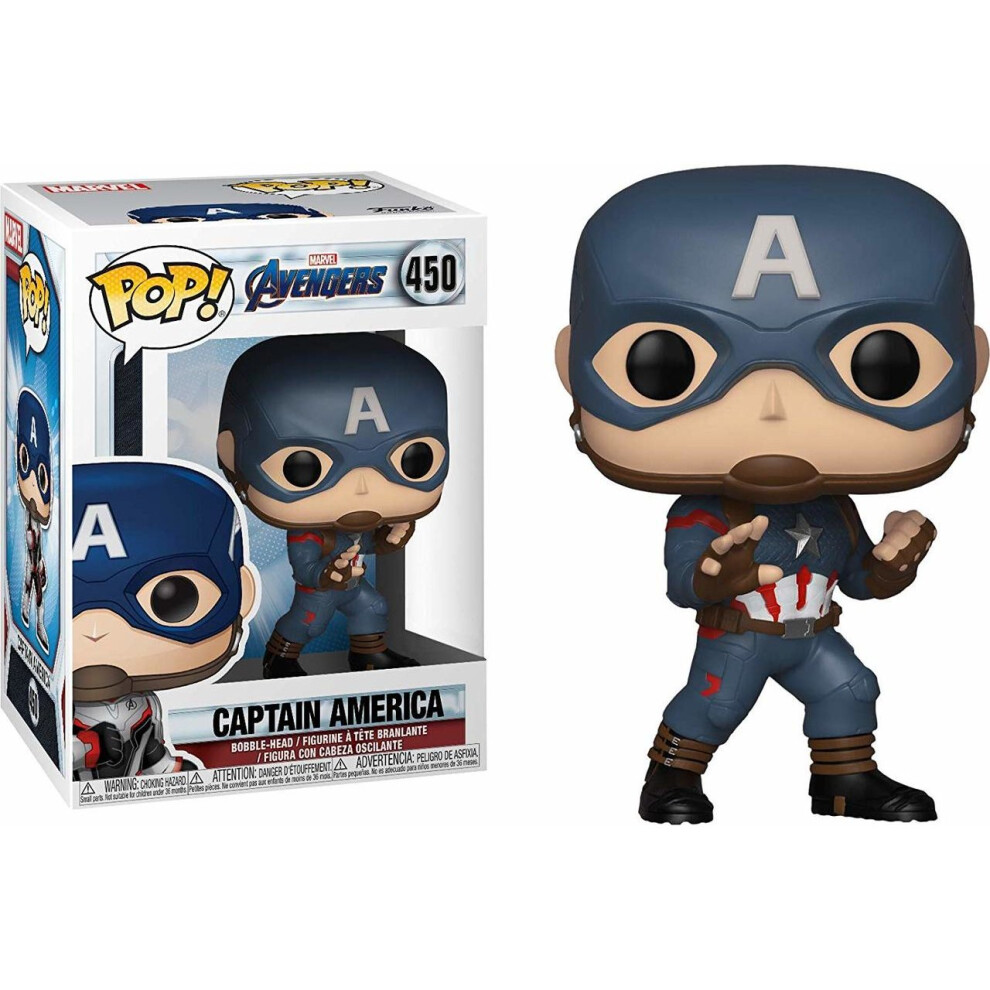 Funko Pop! Marvel Avengers End Game Captain America + Pop Protector