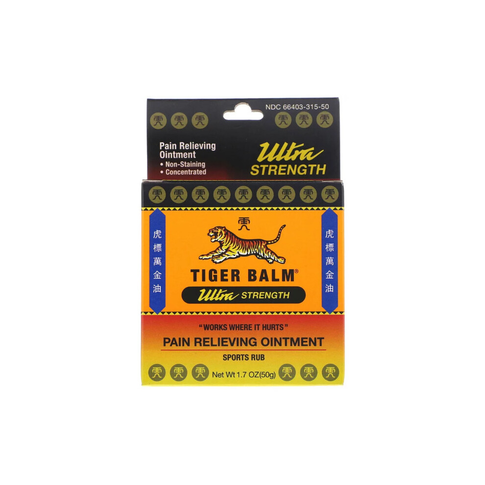 Tiger Balm , Pain Relieving Ointment, Ultra Strength, 1.7 Oz (50 G)