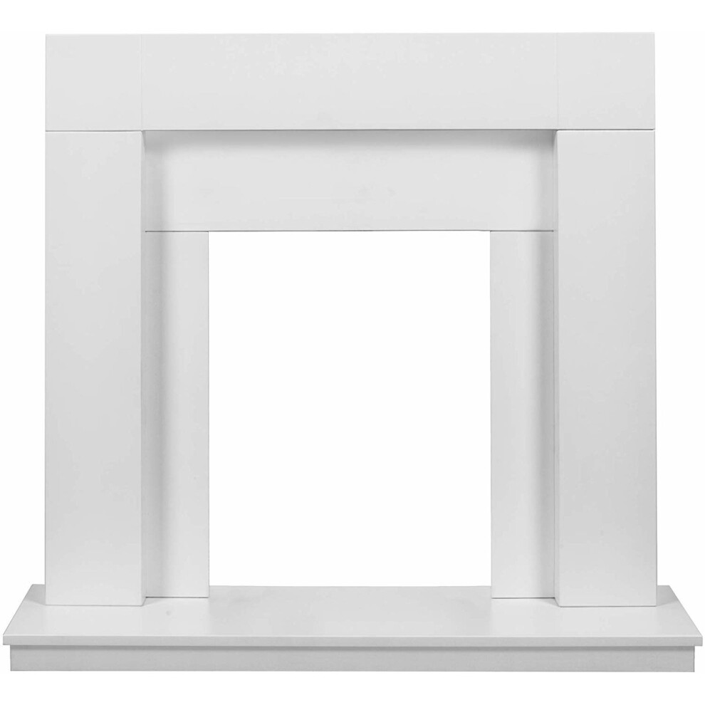 Adam Malmo Fireplace in Pure White and Black/White, 39 Inch