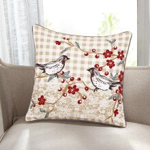 ( Birds) 100% Cotton Christmas Cushion Covers - 18x18"