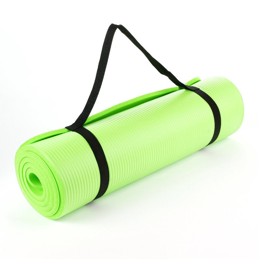 (Light Green) NBR Yoga Mat for Pilates Gym Exercise 15mm Thick