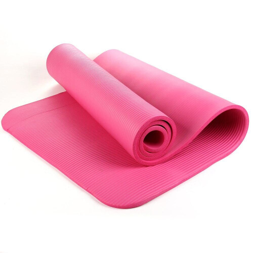(Pink) NBR Yoga Mat for Pilates Gym Exercise 15mm Thick 2