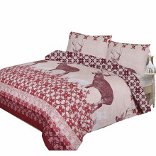 (Chalky Red, Single) Christmas/Festival Special Polycotton Duvet Quilt Cover with Pillow Cases