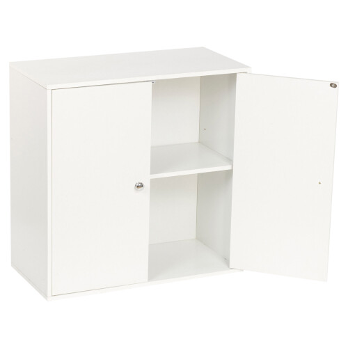 URBN Living (White, With White Door) 2-Tier Wooden Storage Cupboard 2