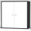 URBN Living (Black, With White Door) 2-Tier Wooden Storage Cupboard 1