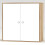 URBN Living (Oak, With White Door) 2-Tier Wooden Storage Cupboard 1