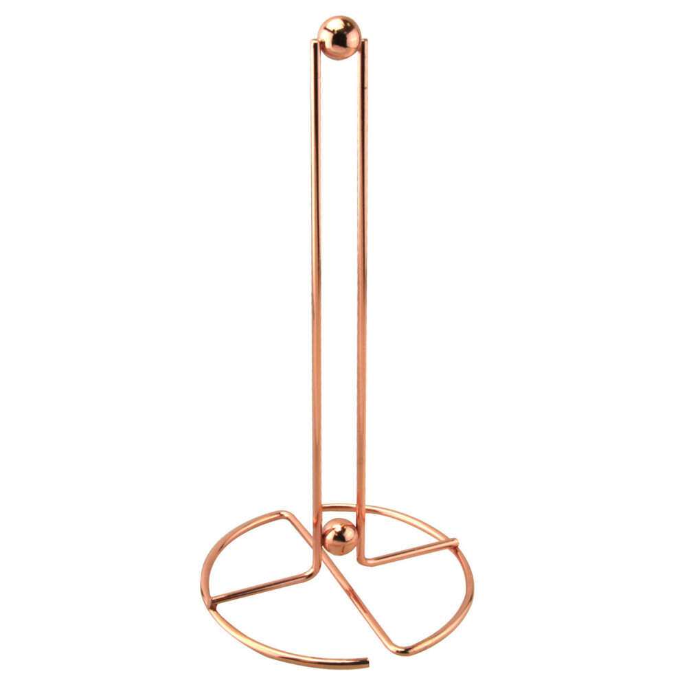 Copper Ball Kitchen Towel Paper Roll Holder Pole Countertop Storage Dispenser