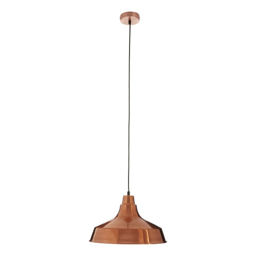 Premier Housewares Brinn Pendant Light Metal Copper Finish
