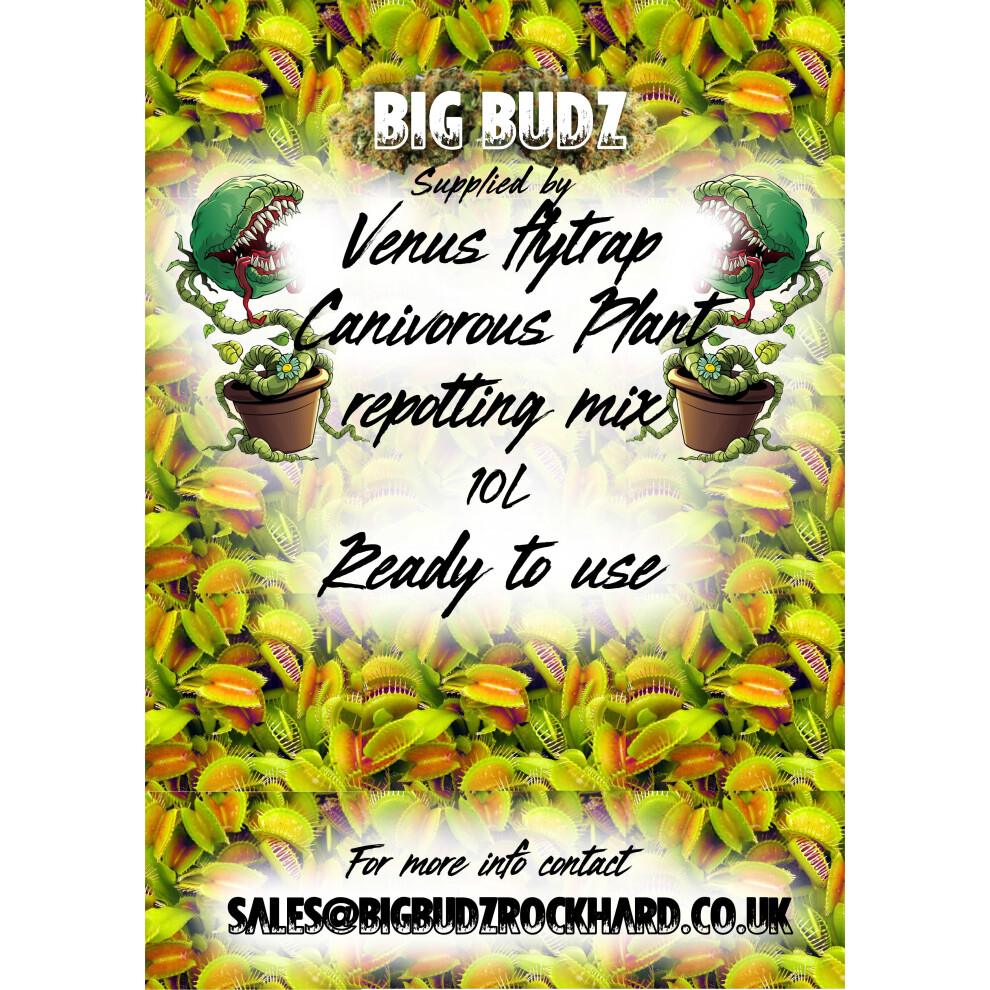 Big Budz Rock Hard Venus Flytrap Soil Mix 10L - Peat & Perlite Carnivorous Plant Compost