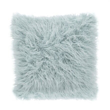 Saro Lifestyle 706.IE18S 18 in. Square Mongolian Faux Fur Throw Pillow - Ice Blue