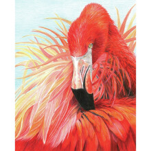 Color Pencil By Number Kit 8.75"X11.75"-Flamingo -CPBNK-23