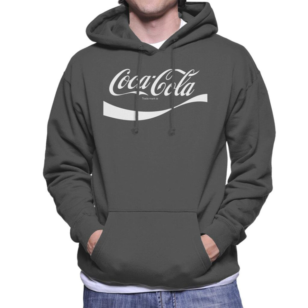 (2XL, Charcoal) Coca Cola 1941 Swoosh Logo Men's Hooded Sweatshirt