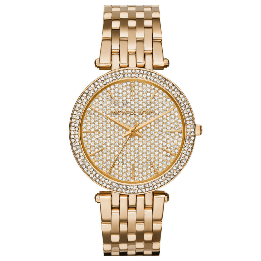Michael Kors Darci Ladies Watch MK3438¦Crystal Pave Dial¦GoldTone Stainless Band