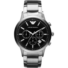 Emporio Armani Men's WatchÂChronograph Black DialÂSilver Bracelet BandÂAR2434